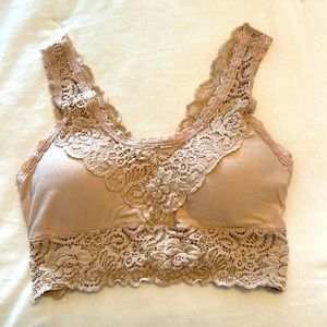 Altar’d State Bralette, size S/M, tan lace, padded, never worn